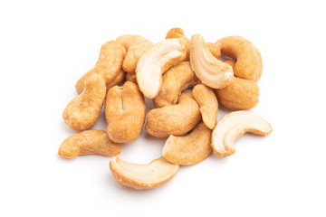 cashew nuts on white background