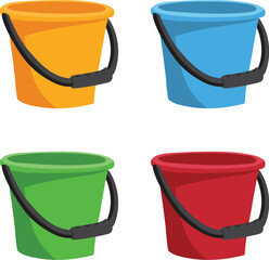 bucket collection vector design - obrazy, fototapety, plakaty