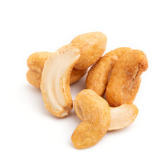 cashew nuts on white background