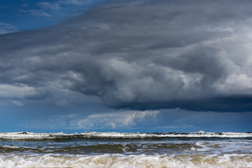 Windy day by Baltic sea, Liepaja, Latvia.