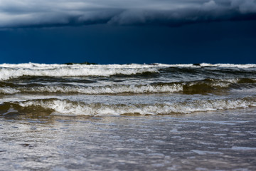 Windy day by Baltic sea, Liepaja, Latvia.