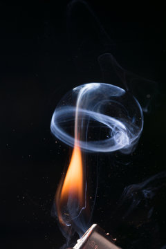 Lighter flame with smoke