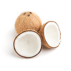 Obraz na płótnie Canvas coconuts isolated on white background