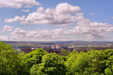 View over the East End from Alexandra park in Glasgow, Scotland