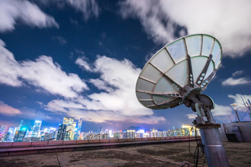 satellite dish in urban
