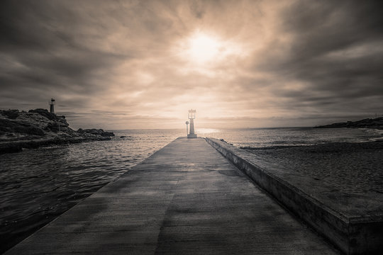 Landscape with a lighthouse - Powered by Adobe