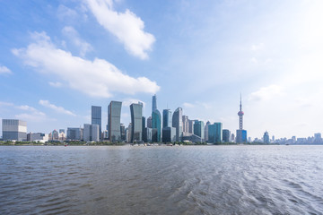 panoramic city skyline in shanghai china