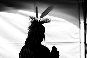 Traditional Aboriginal Pow wow silhouette