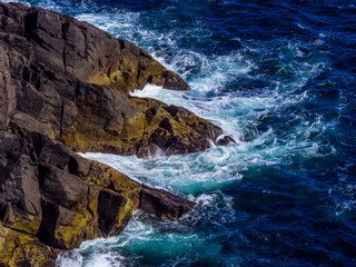 Wild blue ocean water at the Atlantic Coast of Ireland