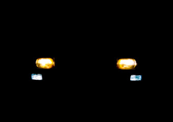 Included car headlights.