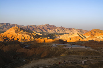 Zhangye Danxia National Geological Park in Gansu Province, China. Colorful landforms for travel destination.