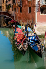 two gondoles in Venice, Italy