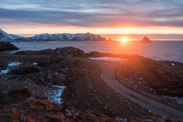 Sunset on a lofoten landscape