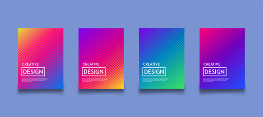 modern gradient color background design template set