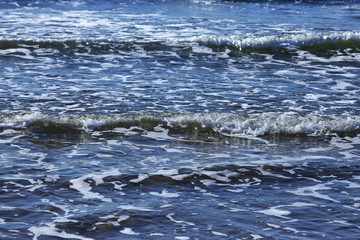 Sea blue water wave ocean surf storm winter spring quiet relax move freshness white foam horizon