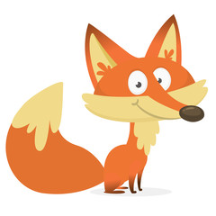  Cute cartoon  fox character. Vector illustration