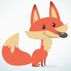  Cute cartoon  fox character. Vector illustration