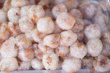 Steamed flour with peanut and pork filling