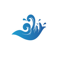 Fototapeta na wymiar Wave Logo Vector Icon