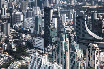 Fototapeta na wymiar Skyscrapers of Bangkok city, Thailand. 