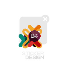 Flat design cross shape geometric sticker icon, paper style design with buy now sample text, for business or web presentation, app or interface buttons
