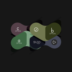 Flat design geometric infographics, arrow shape vector sticker or label, price tags, offer promotion badge, icon design, paper style layout for data graphic visualization step by step process, for