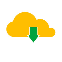 Cloud download flat icon