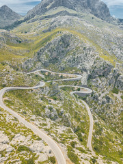 Luftbild von Passtraße nach Sa Calobra Mallorca 