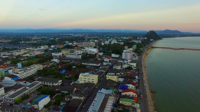 aerial view  of prachuap khiri khan town southern of thailand