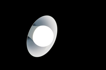 table lamp with diode bulb on black background