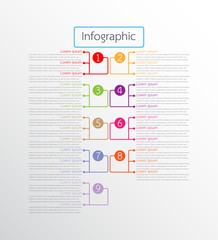 Fototapeta premium Vector infographic templates used for detailed reports. All 9 topics.