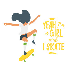 flat style  skater silhouette © thruer