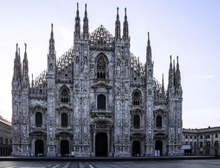Fototapeta na wymiar Milan architecture, Cathedral church {Milano Duomo), Italy