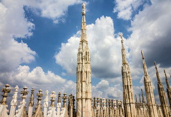 Milan Cathedral Church {Milano Duomo) architecture, Italy