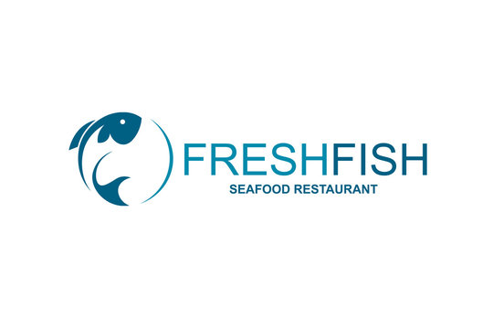 abstract fish icon for restaurant menu design