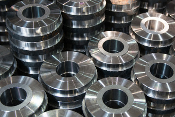 Metal steel parts made on a lathe machine