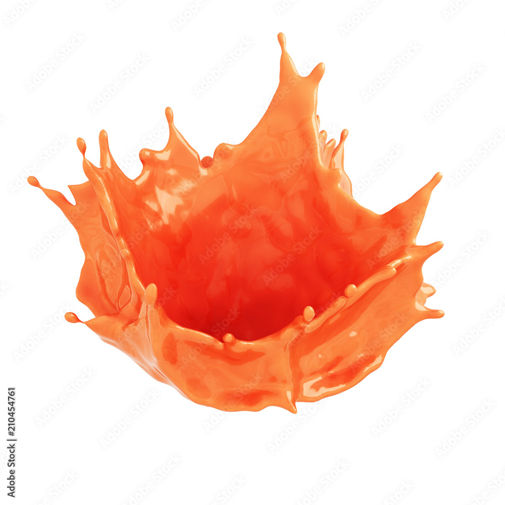 Leinwandbilder 3d render of liquid splash isolated on white background with clipping path
