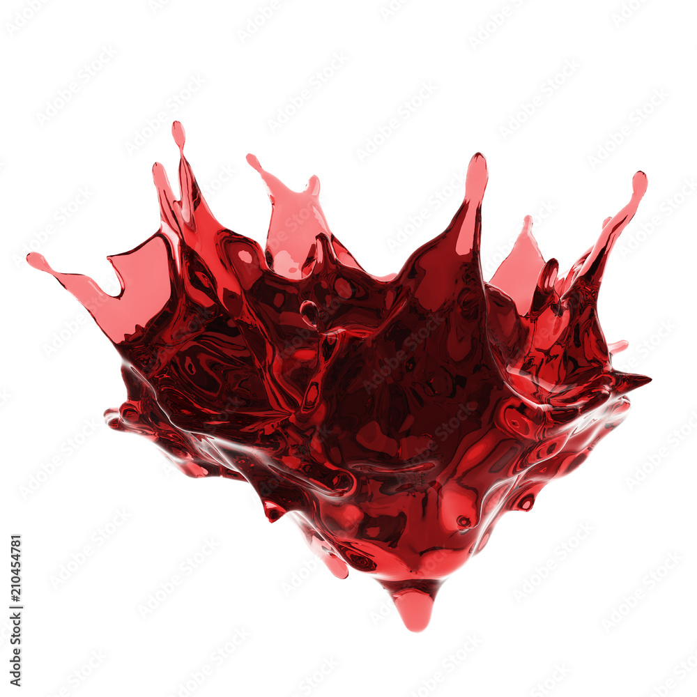 Leinwandbilder 3d render of liquid splash isolated on white background with clipping path