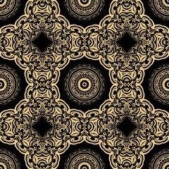 beautiful flower mandala. decorative vector. gold, black color. vector illustration.