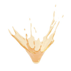 3d render of liquid splash isolated on white background with clipping path