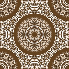 Seamless Floral pattern. Art-deco Geometric background. Modern graphic design. Vector illustration. For print, fashion