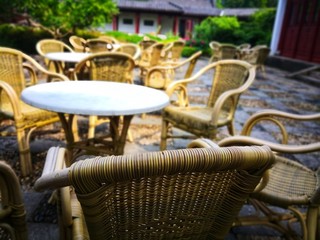 Sitzgelegenheit im Biergarten