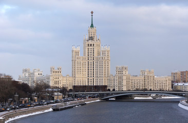 Fototapeta premium a socialistic realist skyscraper in Moscow