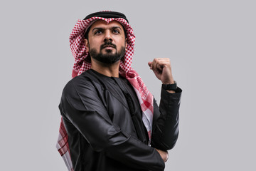 Fototapeta premium Arabic handsome man studio portraits