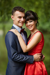 Young beautiful couple outdoor