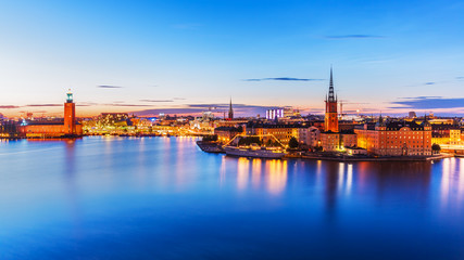 Fototapeta na wymiar Evening panorama of Stockholm, Sweden