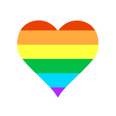 heart gay pride flag color rainbow illustration