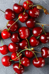 Frame of ripe cherries