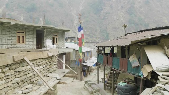 Nepalese village on the Manaslu circuit trek.