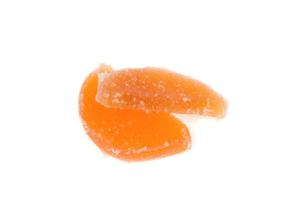 pieces of marmalade on a white background